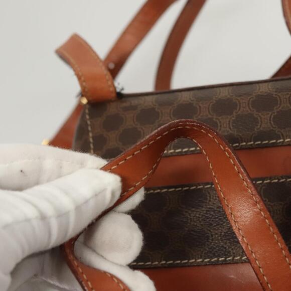 CELINE Macadam Canvas Backpack Pvc Leather Brown Gold - Picture 8 of 13